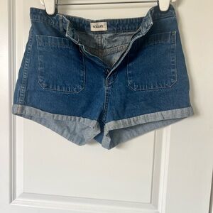 ROLLA'S Dark Blue Denim Cuffed Women's Shorts